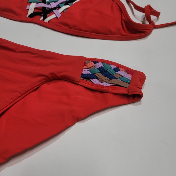 RARE Red Carter Dream Weaver Bikini Set - Picture 4 of 11